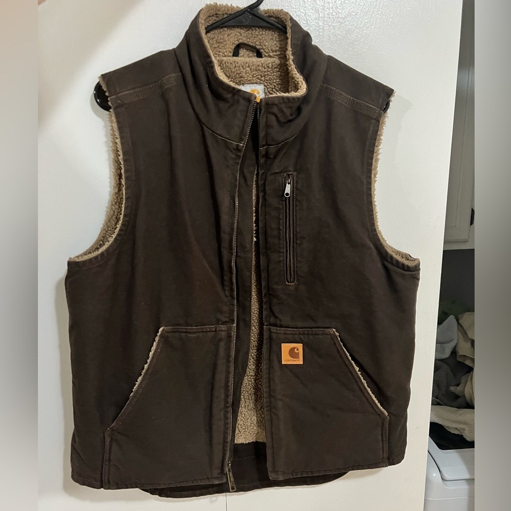 Carhartt Washed Duck Sherpa-Lined Mock-Neck Vest